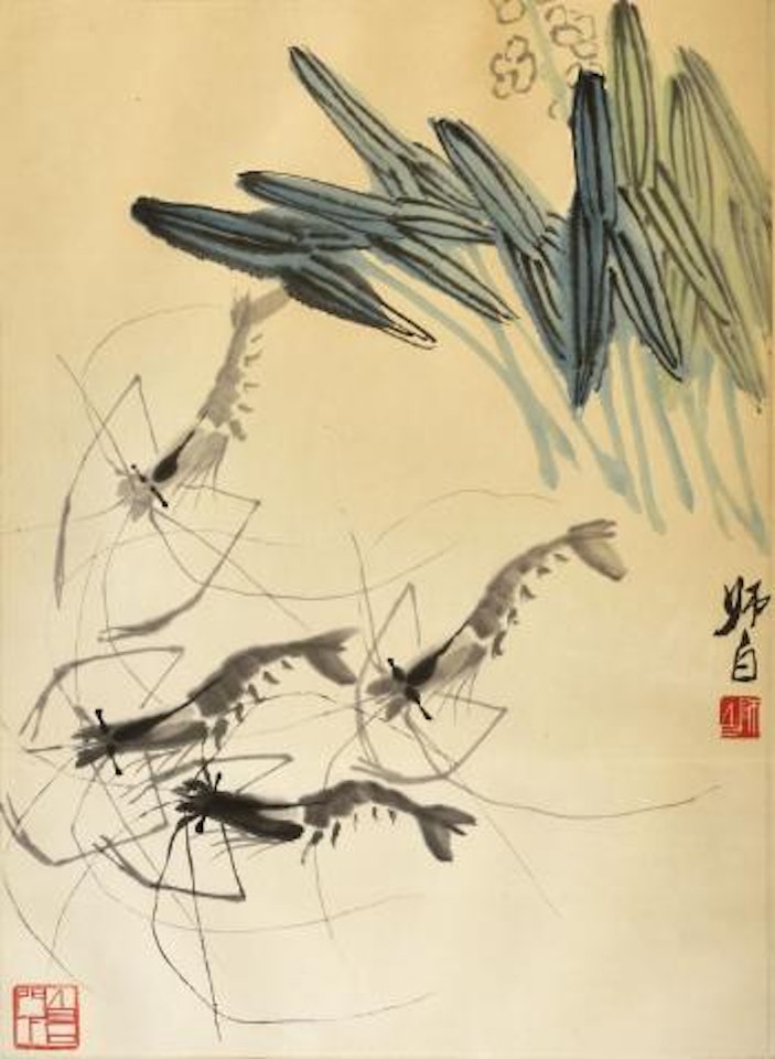 Four shrimps by Lou Shibai