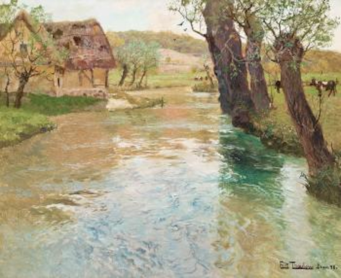 River landscape, Arques, Dieppe by Fritz Thaulow