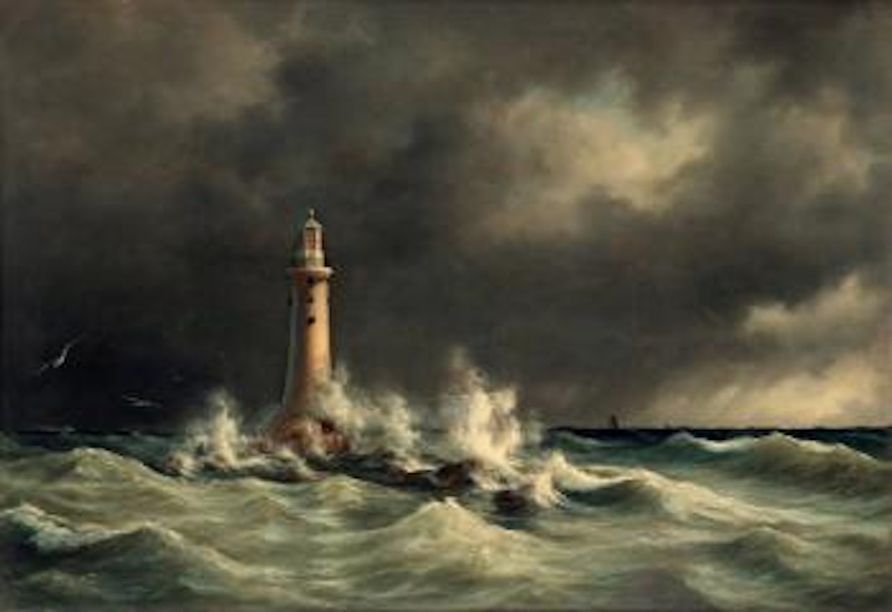 Lighthouse at Stora Bält by Anton Melbye