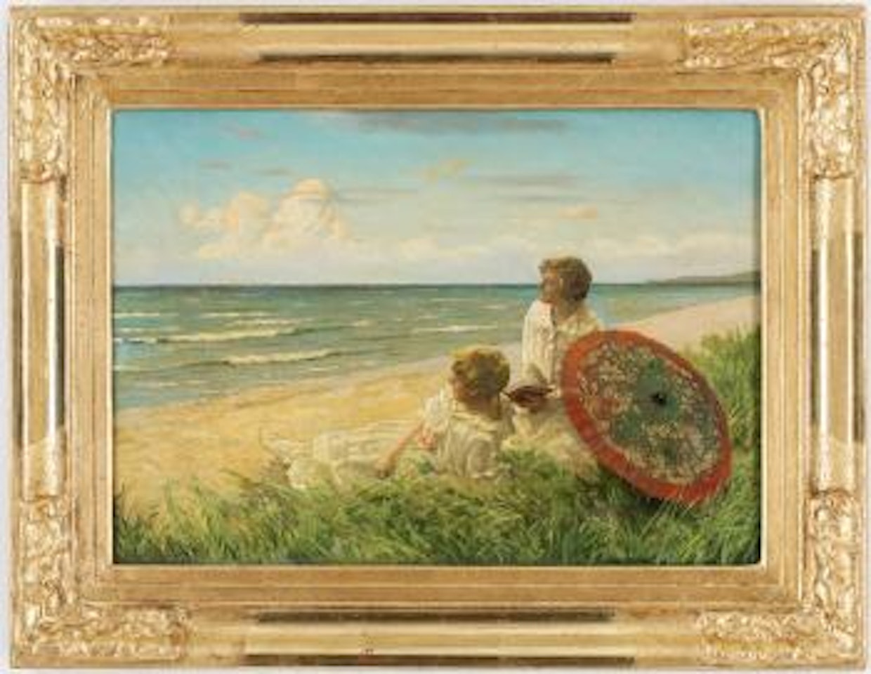 Girls on the beach by Paul Fischer