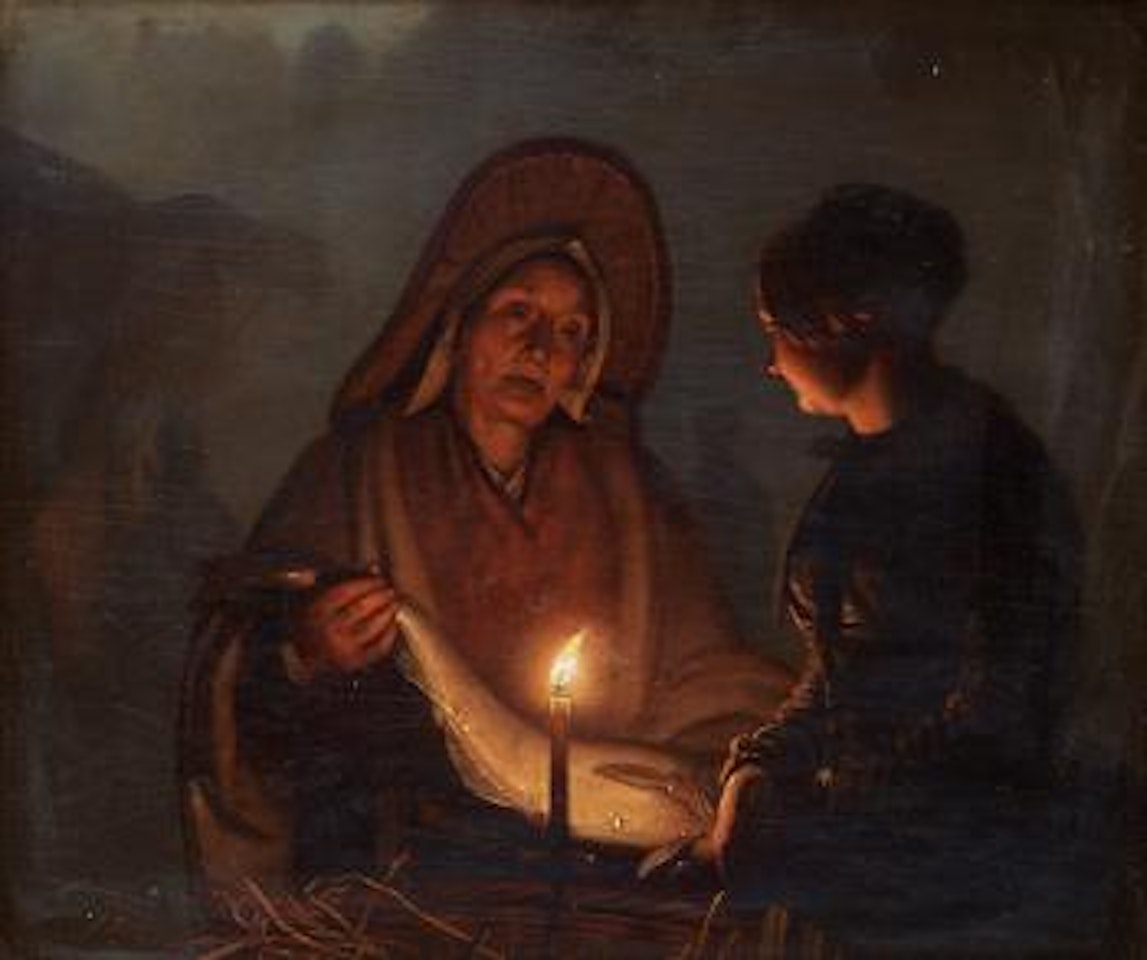 Selling the fish by Petrus van Schendel