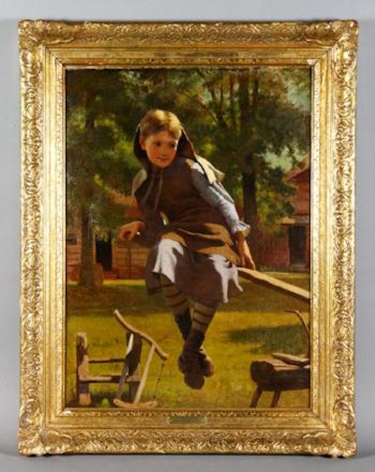 Girl on Seesaw by John George Brown