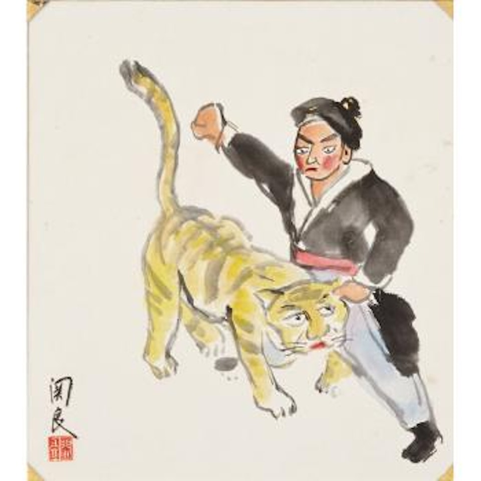 Wu Song fights the tiger by Guan Liang