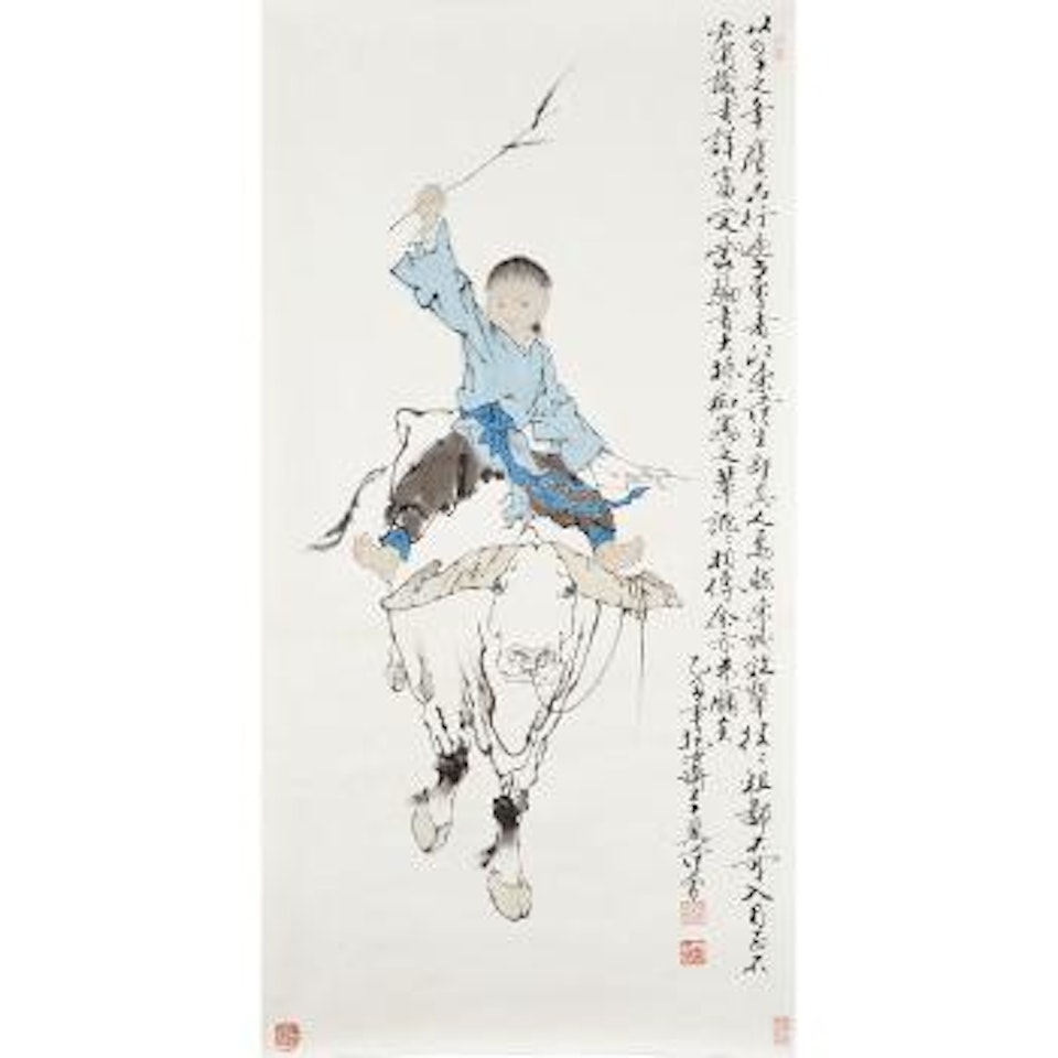 Boy riding an ox by Fan Zeng
