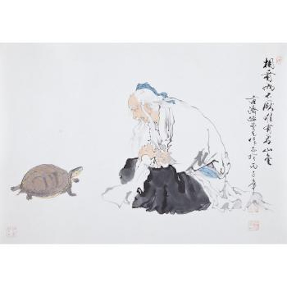 Scholar and turtle by Fan Zeng