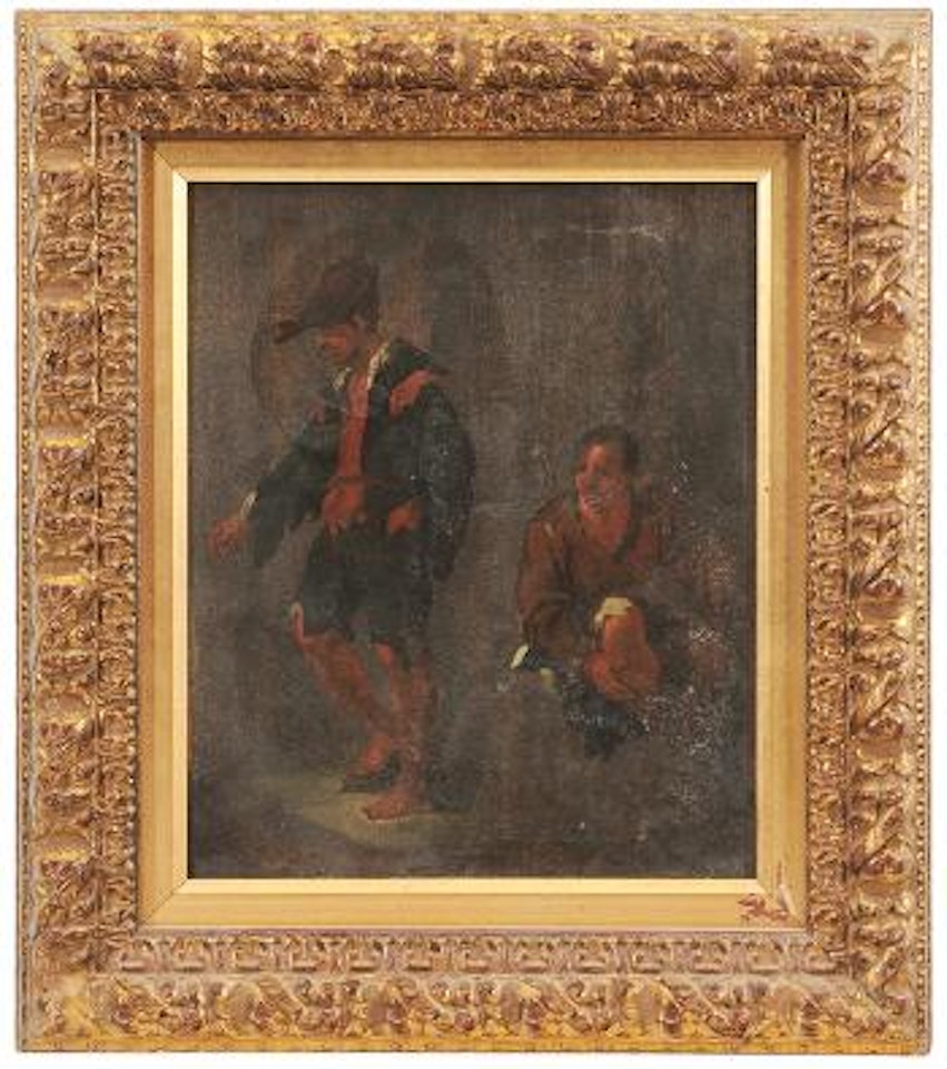 Figural oil sketch by Theodor Helmbreker