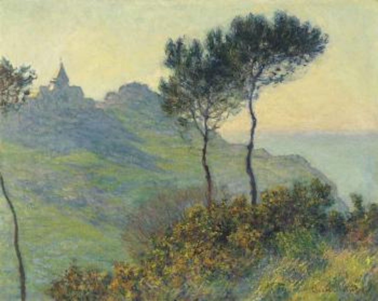 L'Église de Varengeville, soleil couchant by Claude Monet