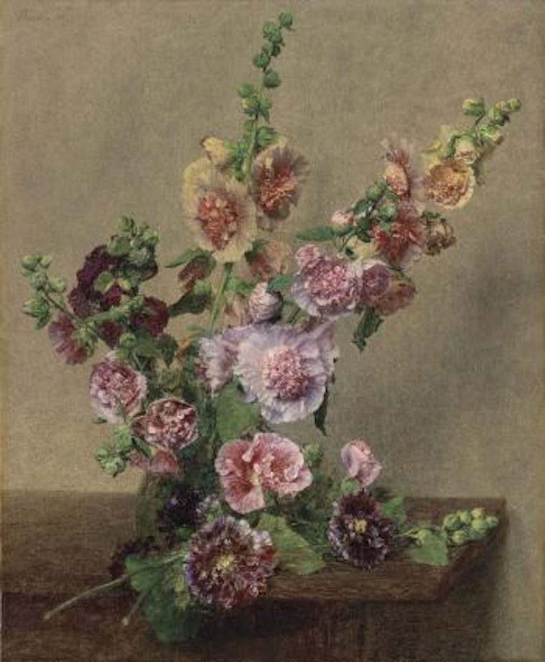 Roses trémières by Henri Fantin-Latour
