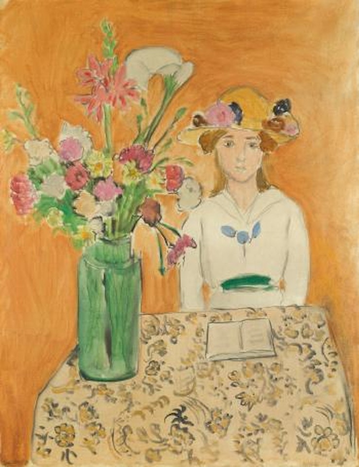 La Fille En Blanc Et Le Bouquet by Henri Matisse
