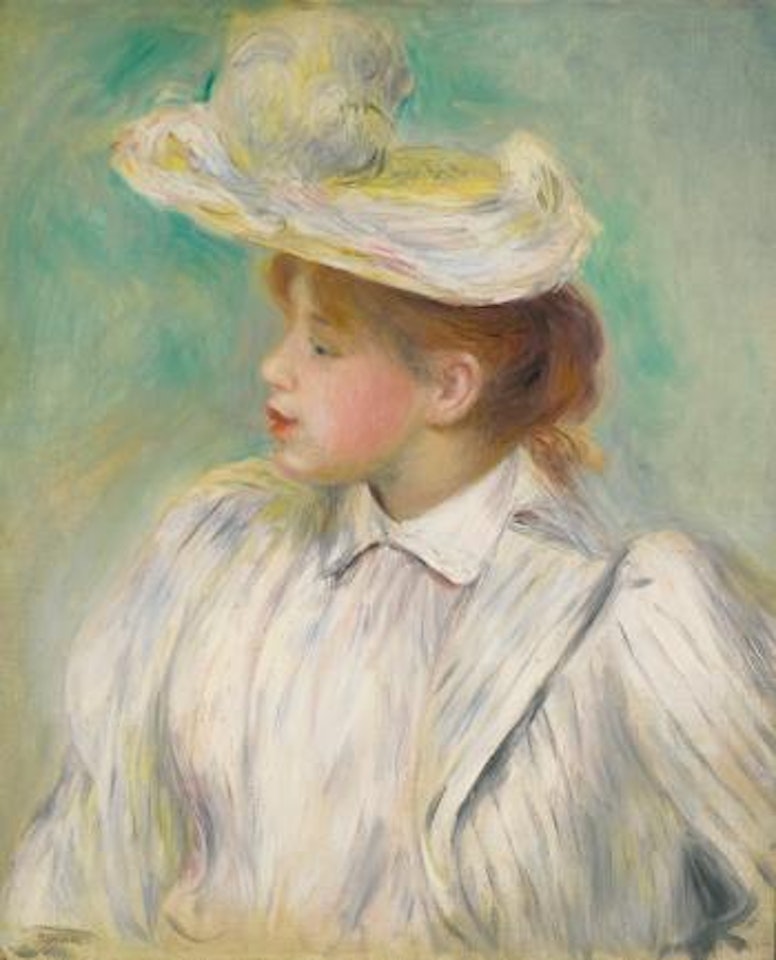 Jeune Femme Au Chapeau De Paille by Pierre-Auguste Renoir