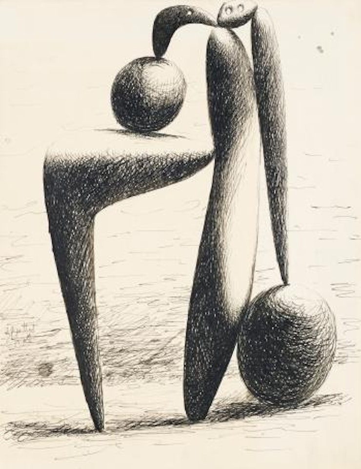 Dessin - Carnet Dinard, Page 1 (Baigneuse. Projet Pour Un Monument) by Pablo Picasso