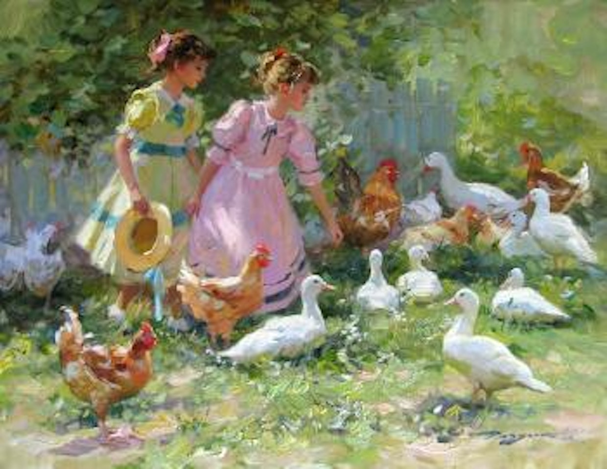 Two Girls in the Farm by Constantin Razoumov