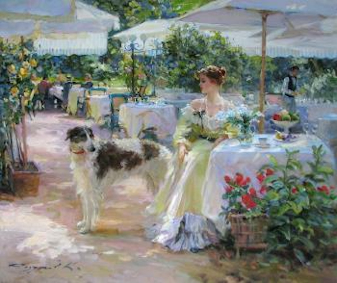 Café in the Bagatelle Gardens by Constantin Razoumov