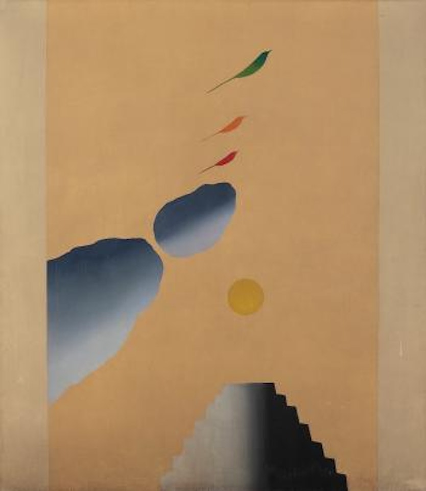 Bird, tree + mountain series by Jagdish Swaminathan