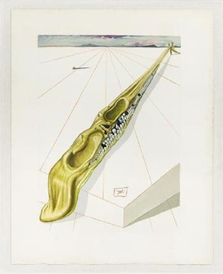 a) Inferno 14 - The Blasphemers, b) Paradiso 30 - The infinite Beauty of Beatrice by Salvador Dali