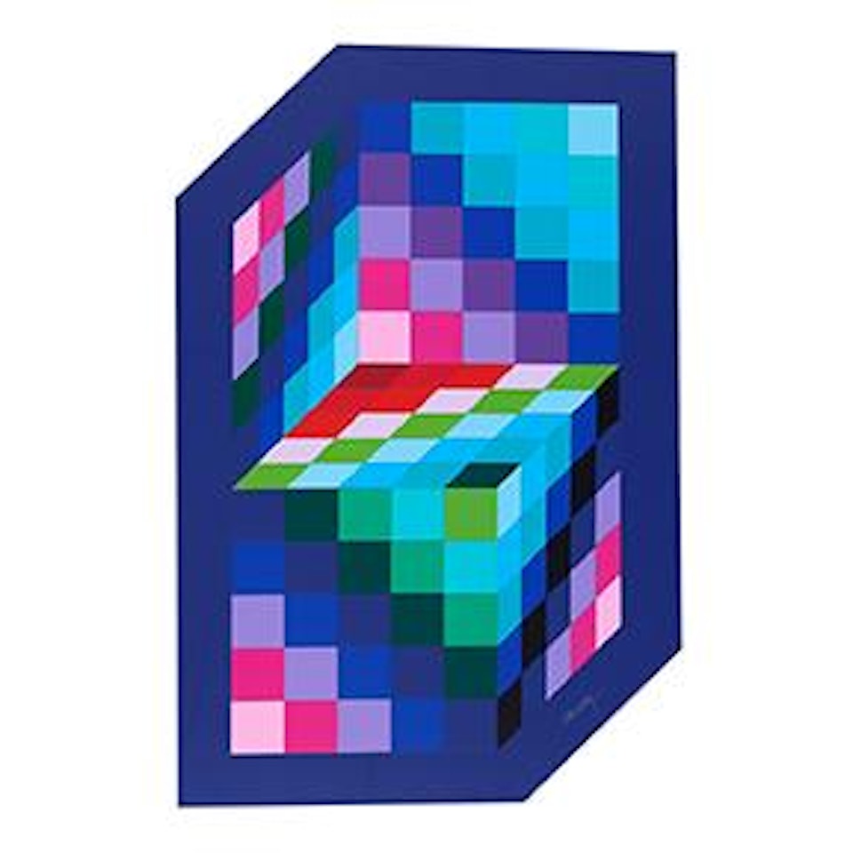 Untitled (blue ground) by Victor Vasarely