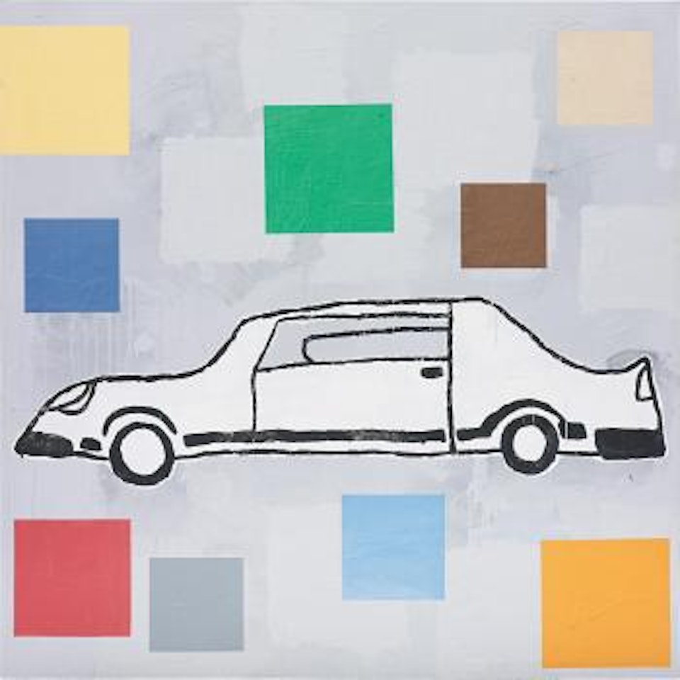 Abstract Painting with Car by Donald Baechler
