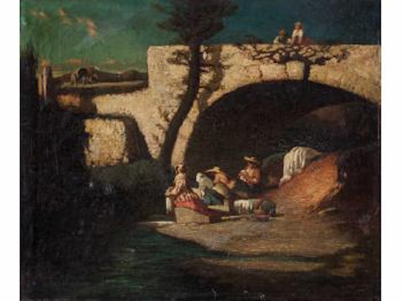 Les lavandières by Adolphe Monticelli