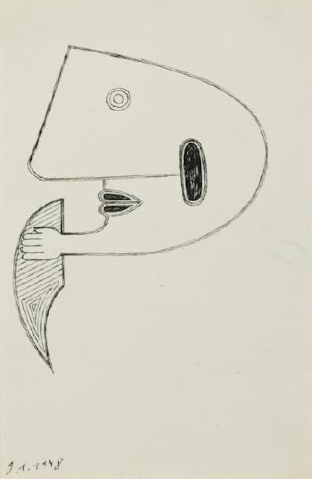 Visage cubiste de profil by Victor Brauner