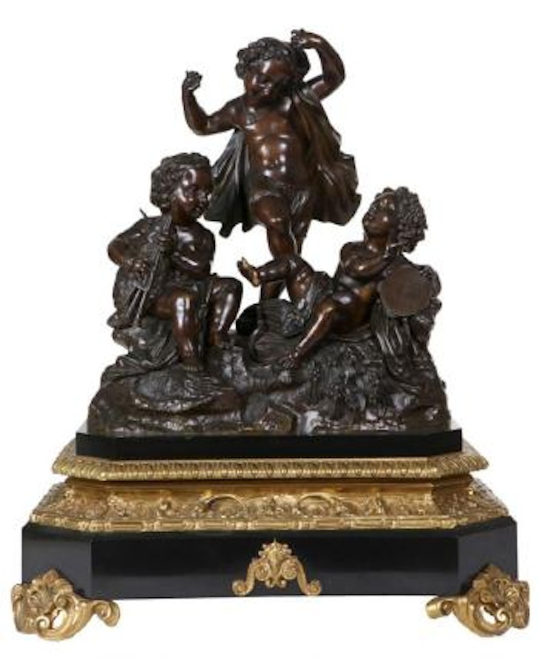 Enfants dansant, jouant de la cornemuse et du tambourin by Albert-Ernest Carrier-Belleuse