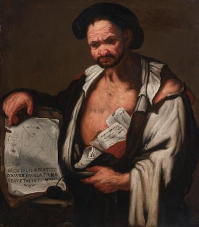 Democratus, Half-length, Holding Papers And A Book by Circle of Luca Giordano