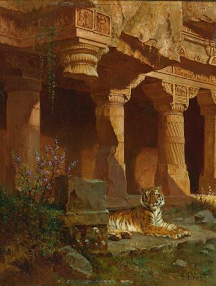 Tiger At Rest by Rudolf Ernst