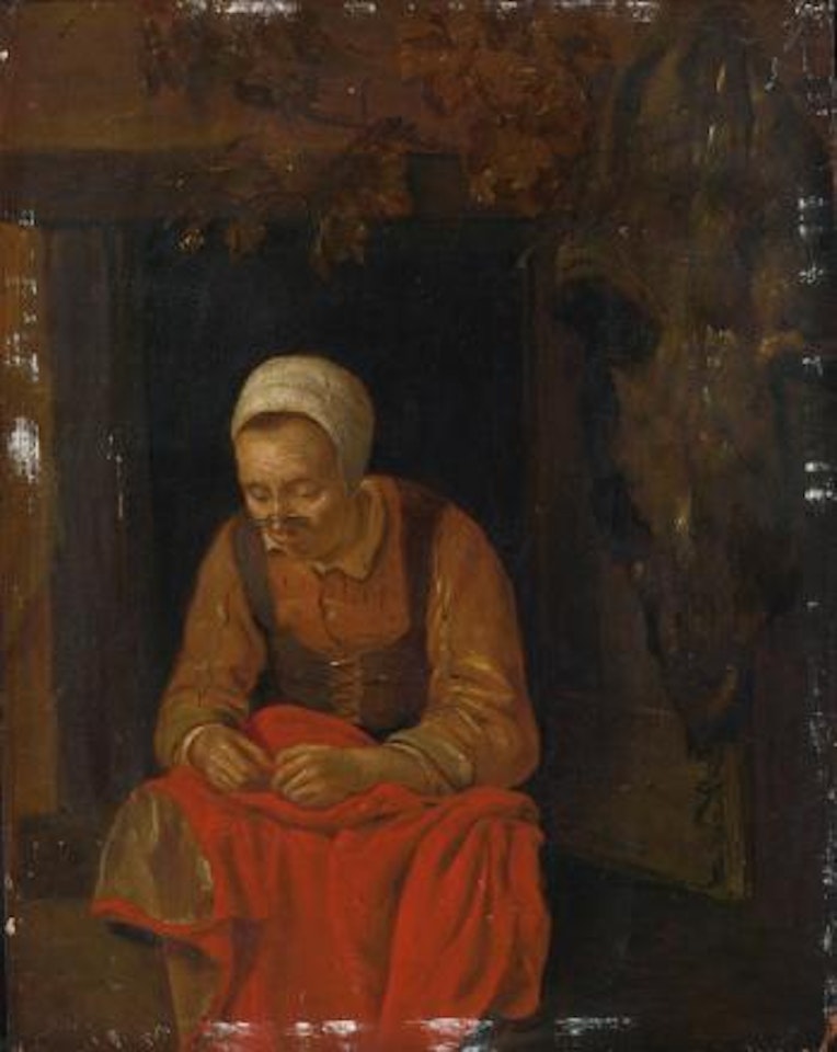 A Woman In A Window by Nicolaes Maes