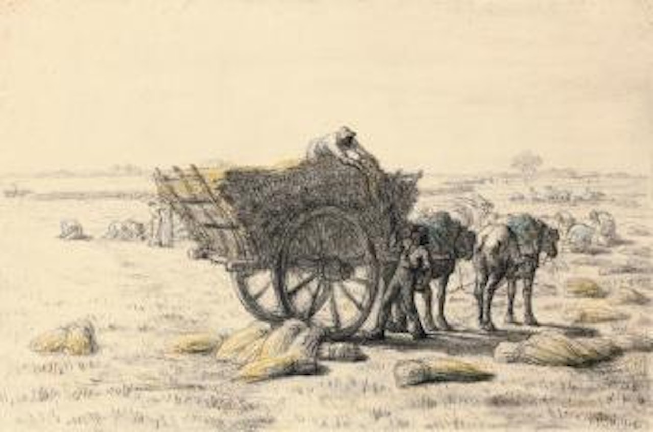 Paysans Chargeant Du Blé Dans Une Charrette by Jean-François Millet