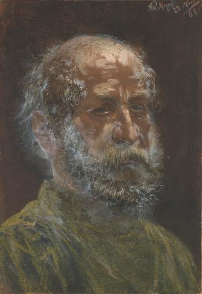 Kopf Eines Kahlköpfigen Juden Mit Vollbart (A Bald-headed Jew With A Beard) by Adolph Menzel