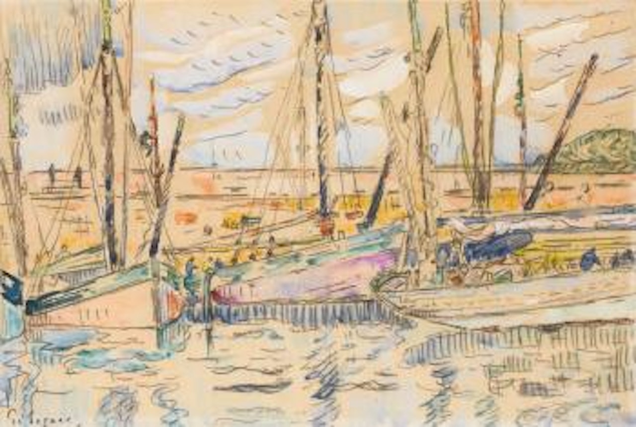 Voiliers À Quai by Paul Signac