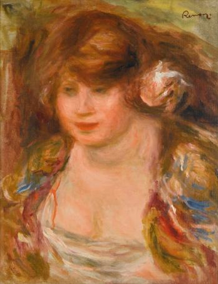 Femme À La Rose, Andrée by Pierre-Auguste Renoir