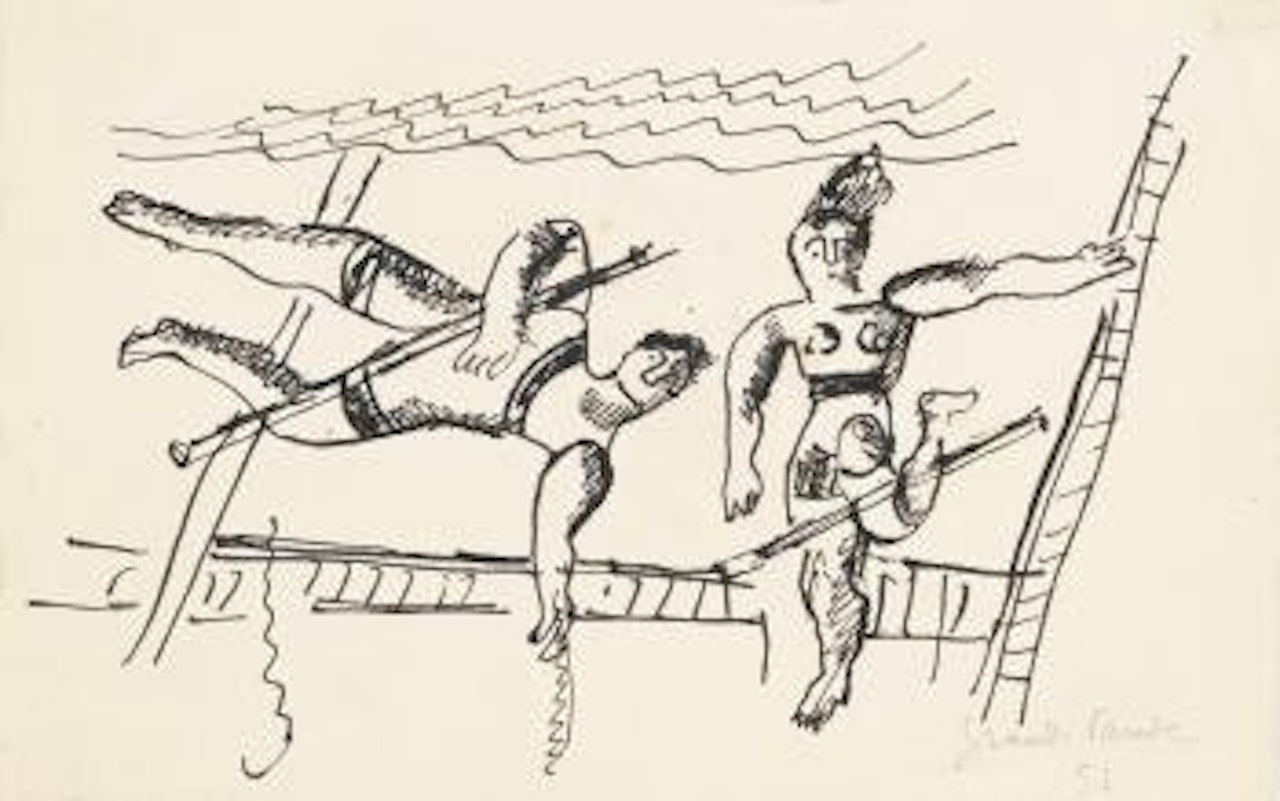 Etude Pour La Grande Parade - Les Acrobates by Fernand Leger