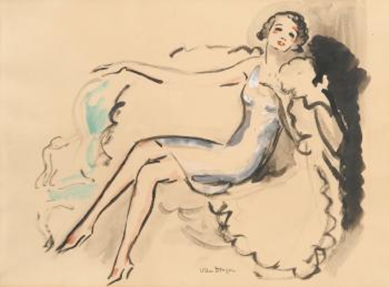 Femme Assise (La Causeuse) - Recto; La Causeuse - Verso by Kees van Dongen