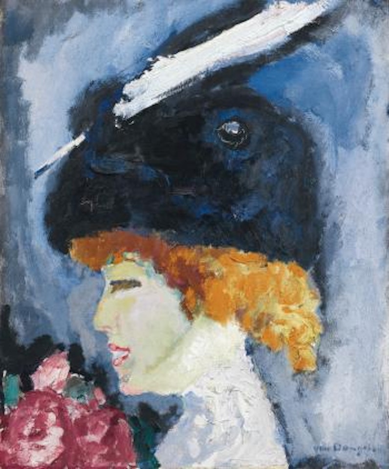 Portrait De Femme À La Plume Blanche by Kees van Dongen