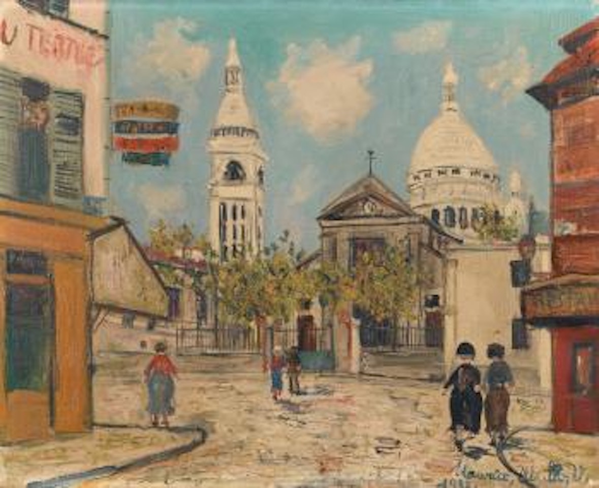 Eglise Saint Pierre De Montmartre Et Le Sacré Coeur by Maurice Utrillo
