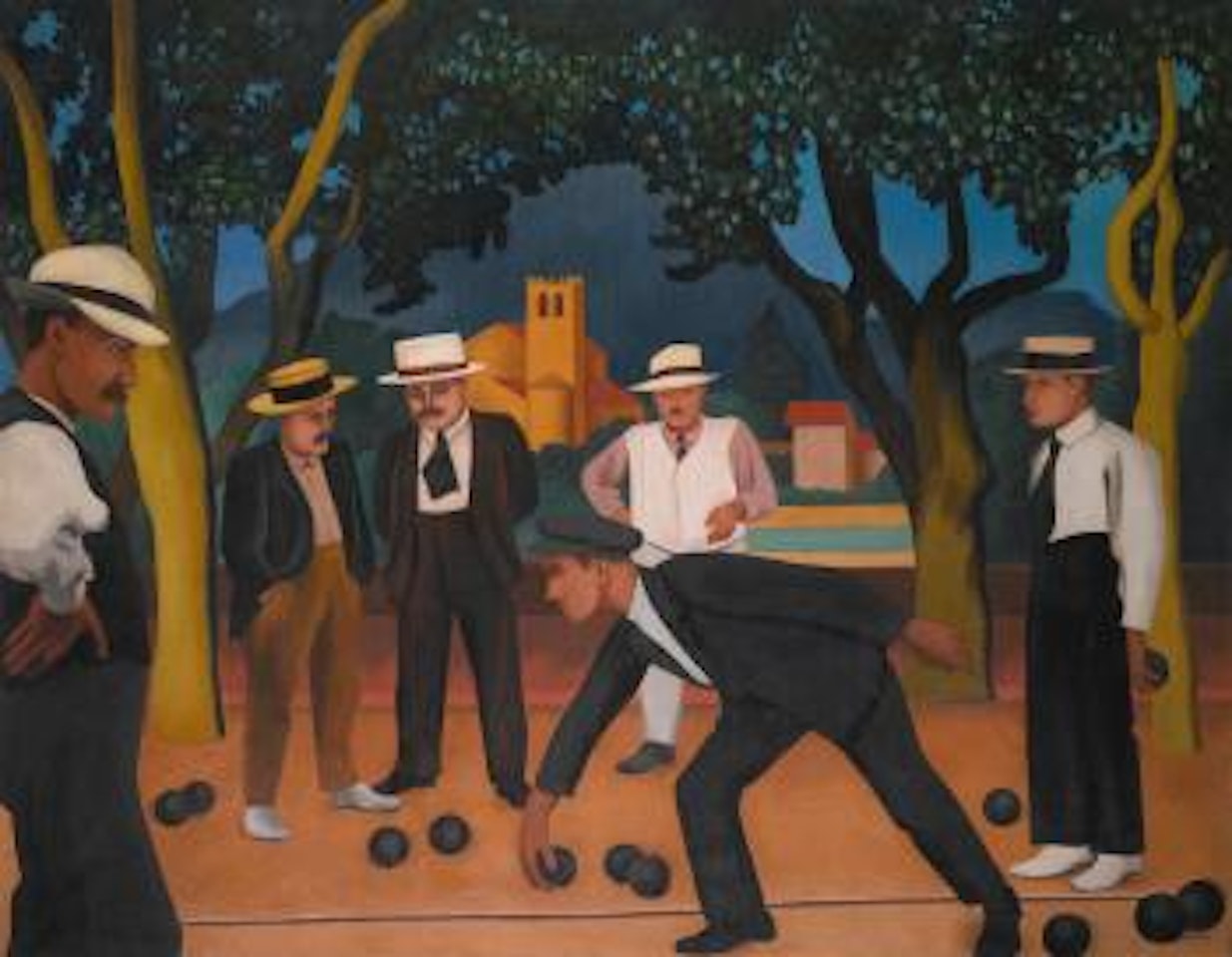 Les Joueurs De Boules No. 1 by Auguste Herbin
