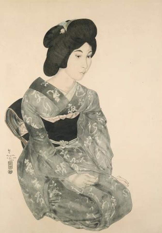Jeune Femme Japonaise En Kimono by Leonard Tsuguharu Foujita