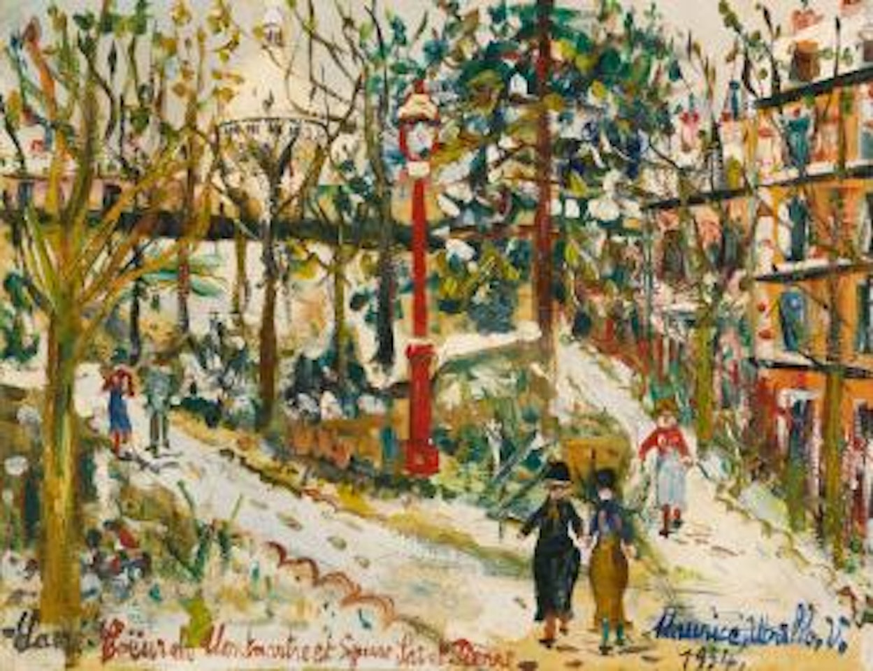 Square Saint-pierre Et Sacre Cœur Sous La Neige, Montmartre by Maurice Utrillo