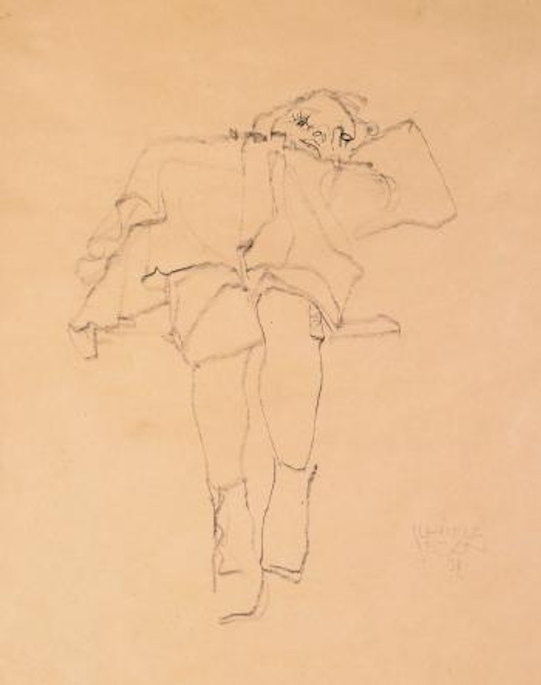 Liegendes Kind (Reclining Child) by Egon Schiele