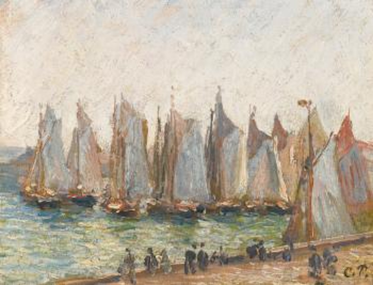 Régates Dans Le Port Du Havre by Camille Pissarro