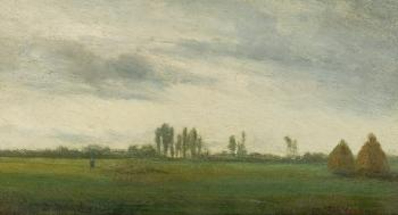 Paysage Avec Troupeau De Moutons Et Meules by Camille Pissarro