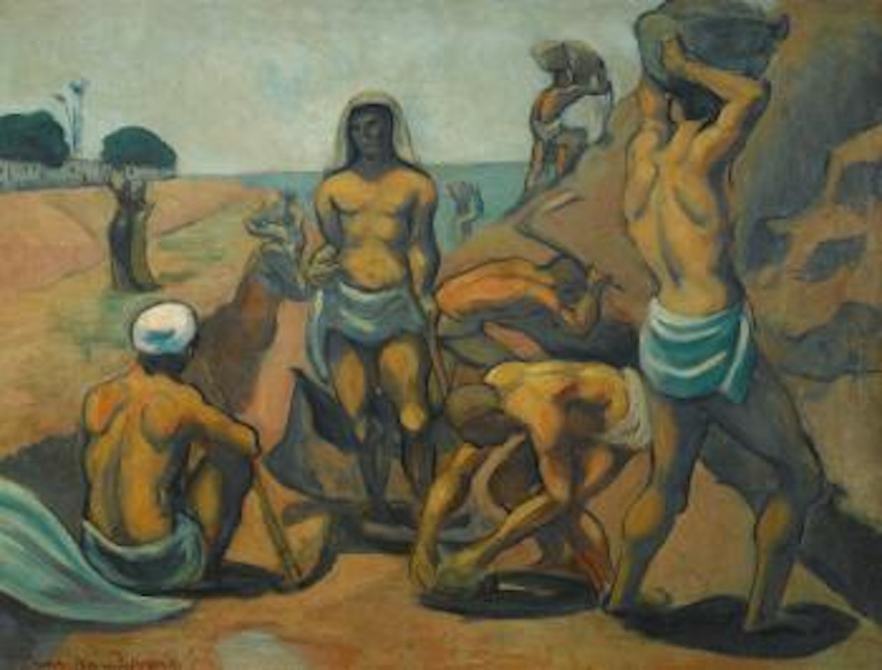 Les Fellahs (Les Terrassiers Égyptiens; Travailleurs Arabes; Travailleurs Près Du Nil) by Emile Bernard
