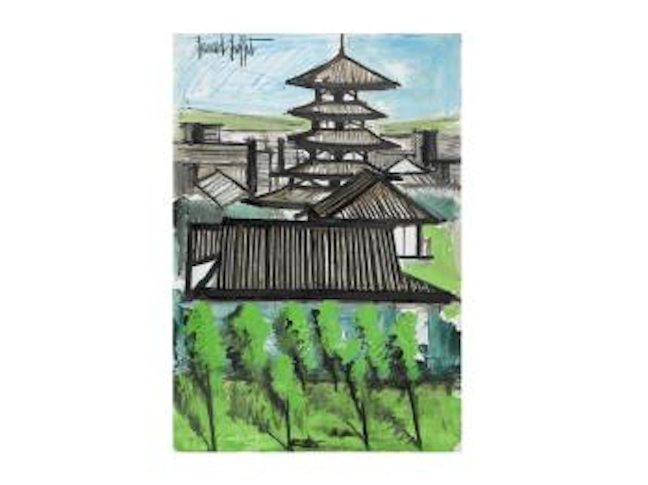 Temple Kofuku-Ji-Nara by Bernard Buffet