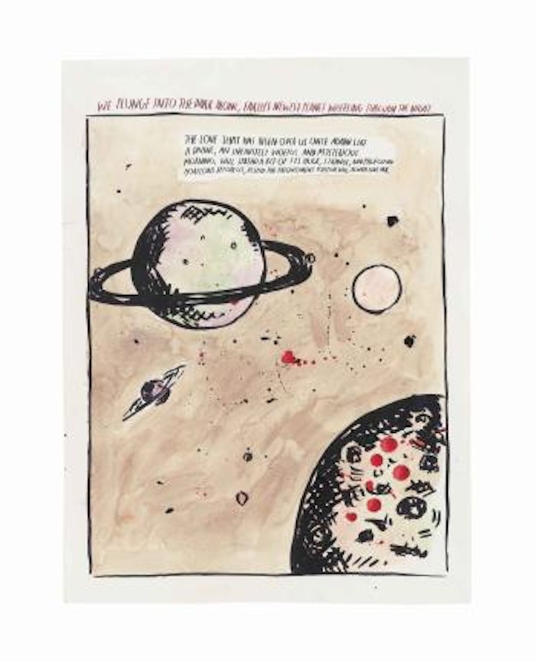 Untitled (We Plunge into the Dark Alone…) by Raymond Pettibon
