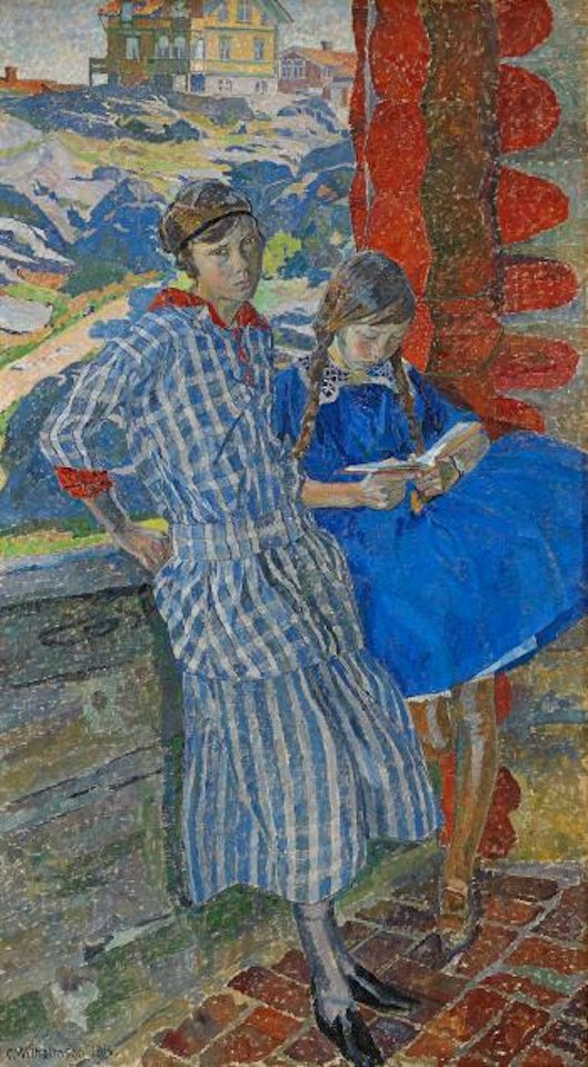 Flickor på veranda - Fjortonåringar by Carl Wilhelmson