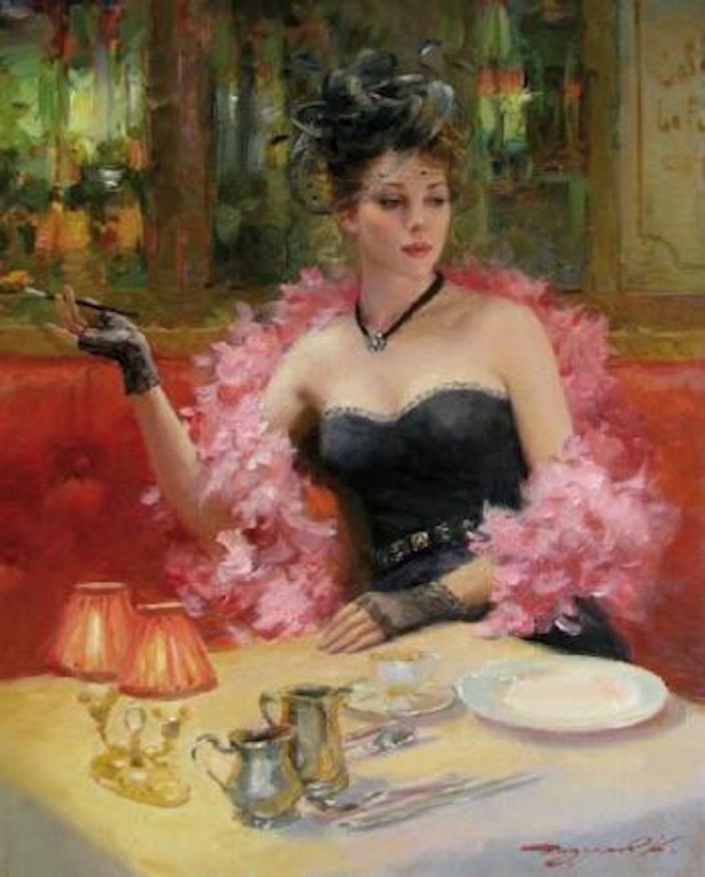 Élégante au boa by Constantin Razoumov