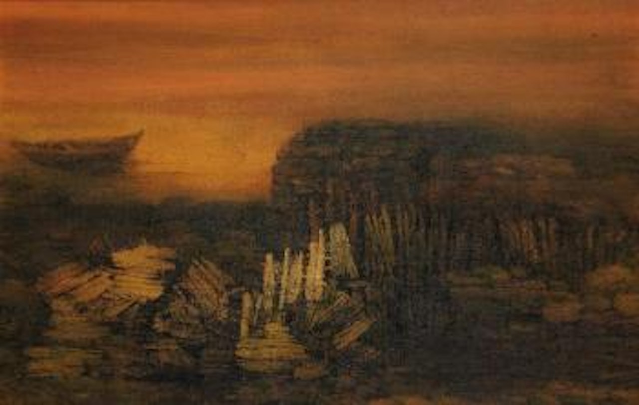Crique au soleil couchant by Juvenal Sanso