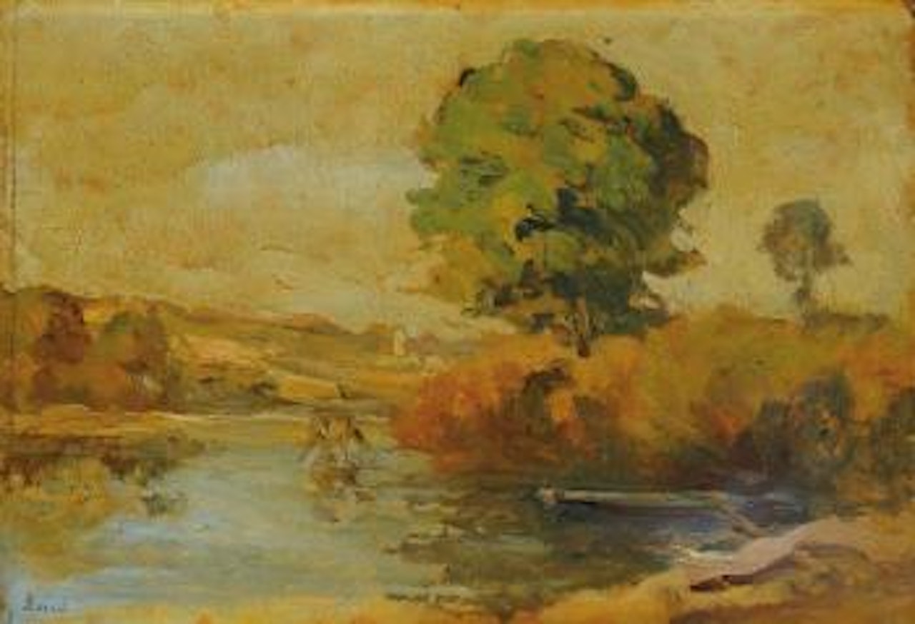 Paysage à la barque aux environs de Rolleboise by Maximilien Luce