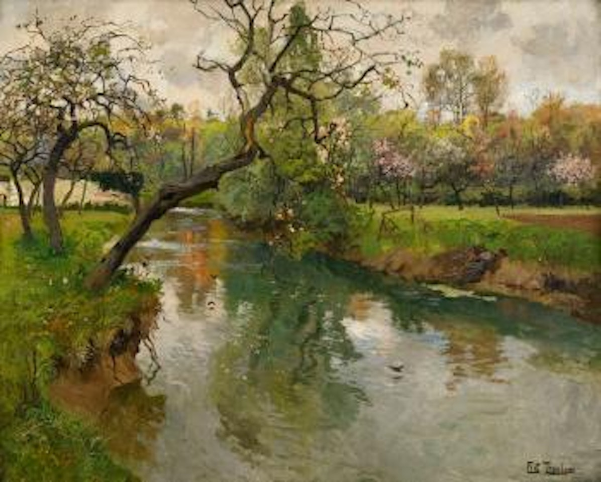 Franskt flodlandskap - Arques by Fritz Thaulow