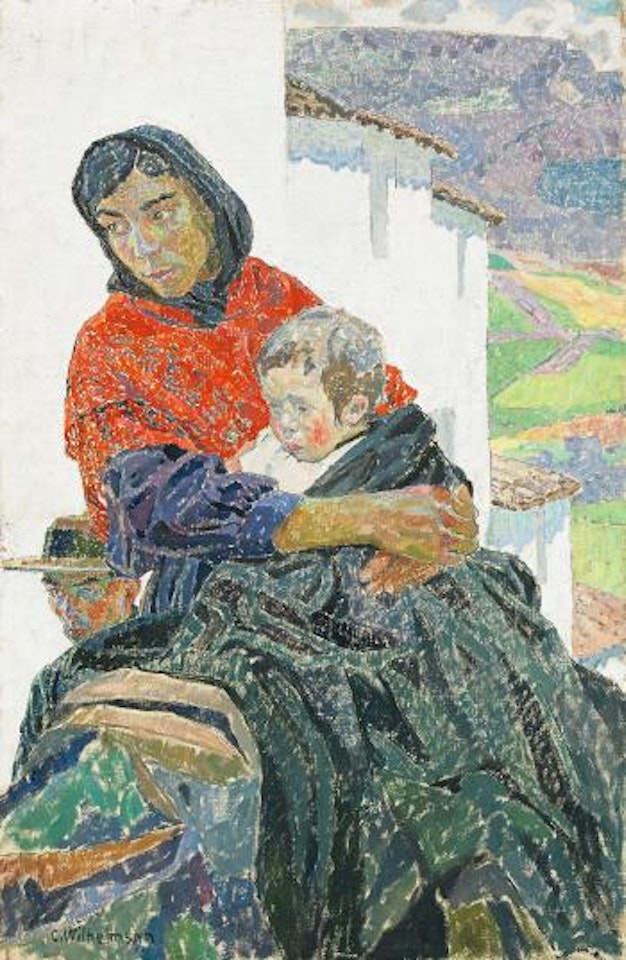 Kvinnan med barnet - Andalusisk familj by Carl Wilhelmson